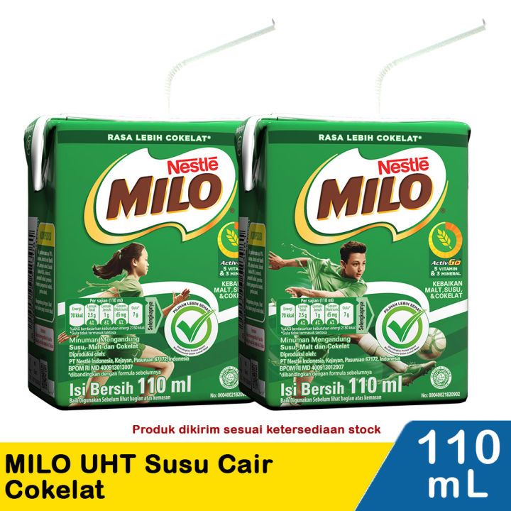 

Milo Susu Kotak Coklat ACTIVE GO UHT - 110 ml