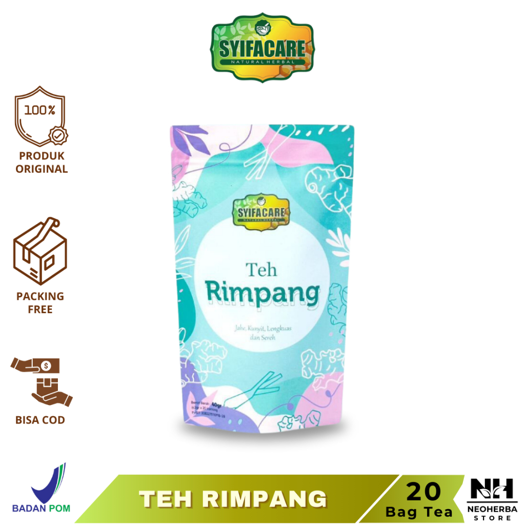 

Teh Rimpang Syifacare 100% Bahan Herbal Alami | Teh Celup Herbal Bantu Perlancar Haid