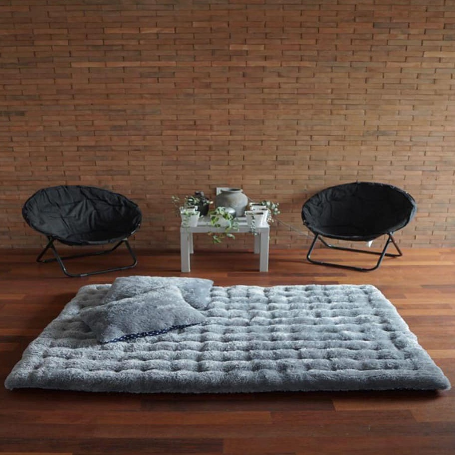 Kasur Bulu Tebal 1 cm Bonus 2 Bantal  Kasur Bulu isi Padat Free 2 Bantal  Kasur Lantai Bulu Rafsur T