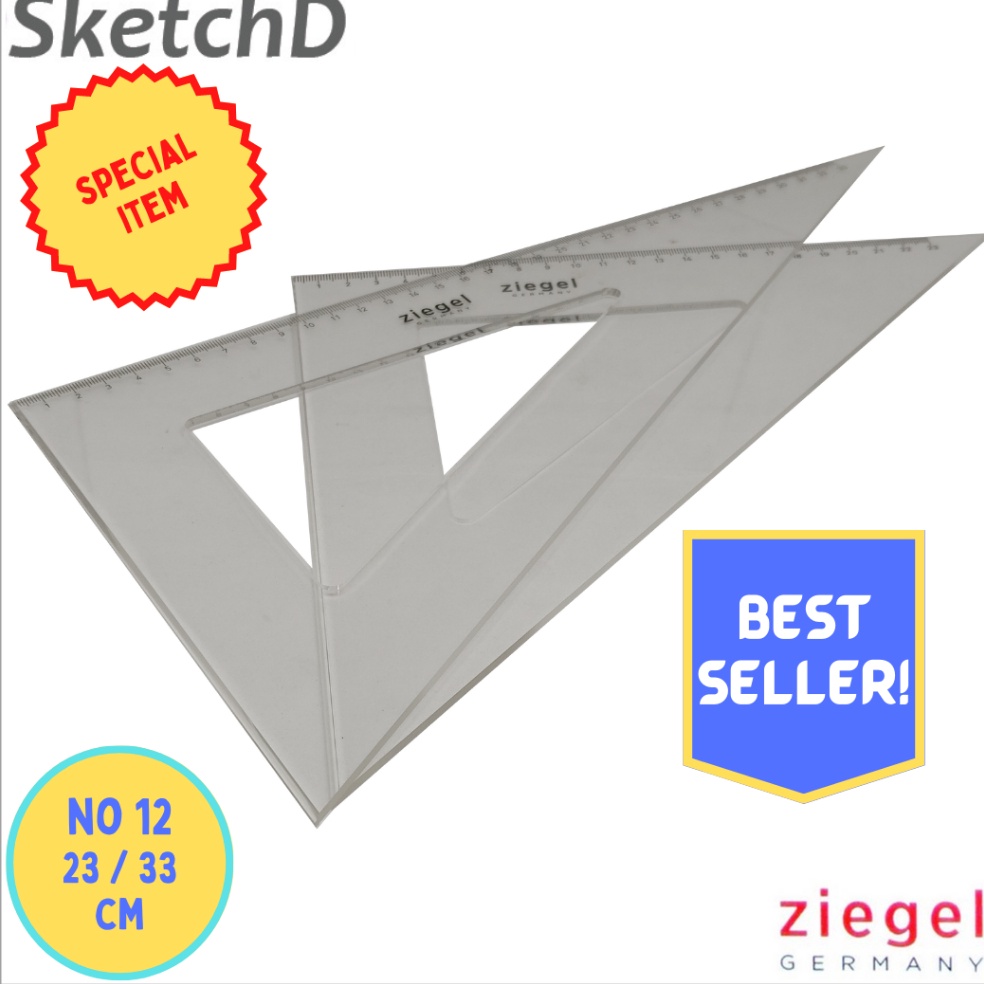 

KODE T22W Mistar Segitiga set no 12 2333 cm Penggaris kombinasi Ziegel Triangle Set Ruler