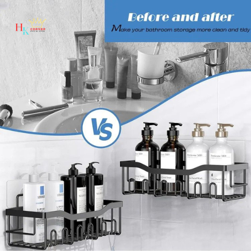 HK Rak Persegi Jumbo Rak Kamar Mandi Tempel Dinding Tanpa Perlu diBor Rak Besi Gantung