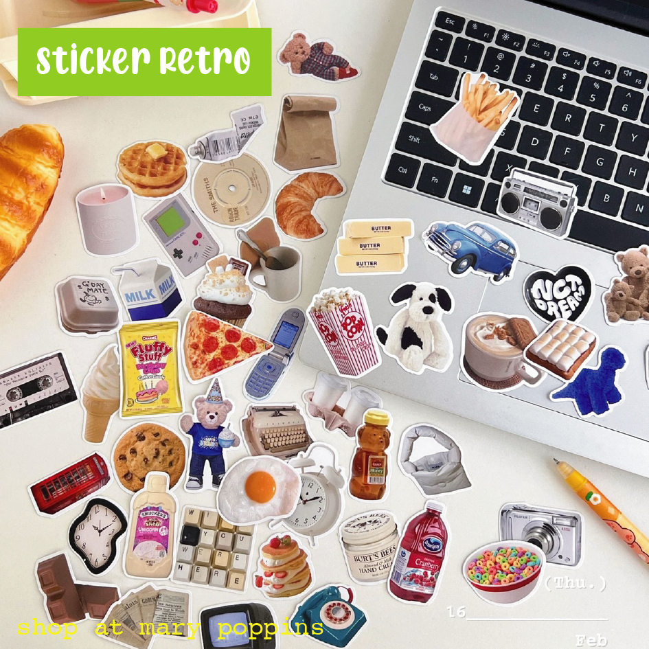 

Sticker Retro Vintage Series 1 set isi 50 pcs Aesthetic Sticker untuk Jurnaling atau Tempelan Handphone Laptop