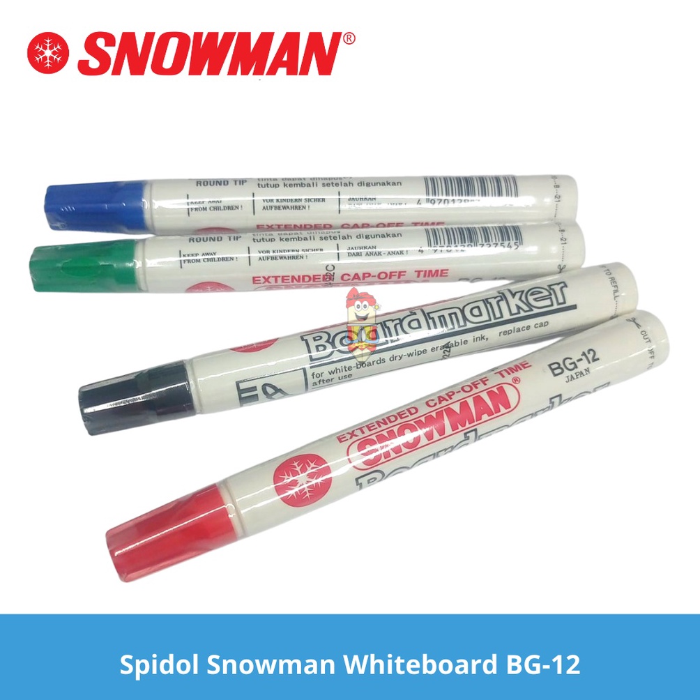 

KODE P83S PAKET Spidol Whiteboard Snowman BG12 1 LUSIN ISI 12