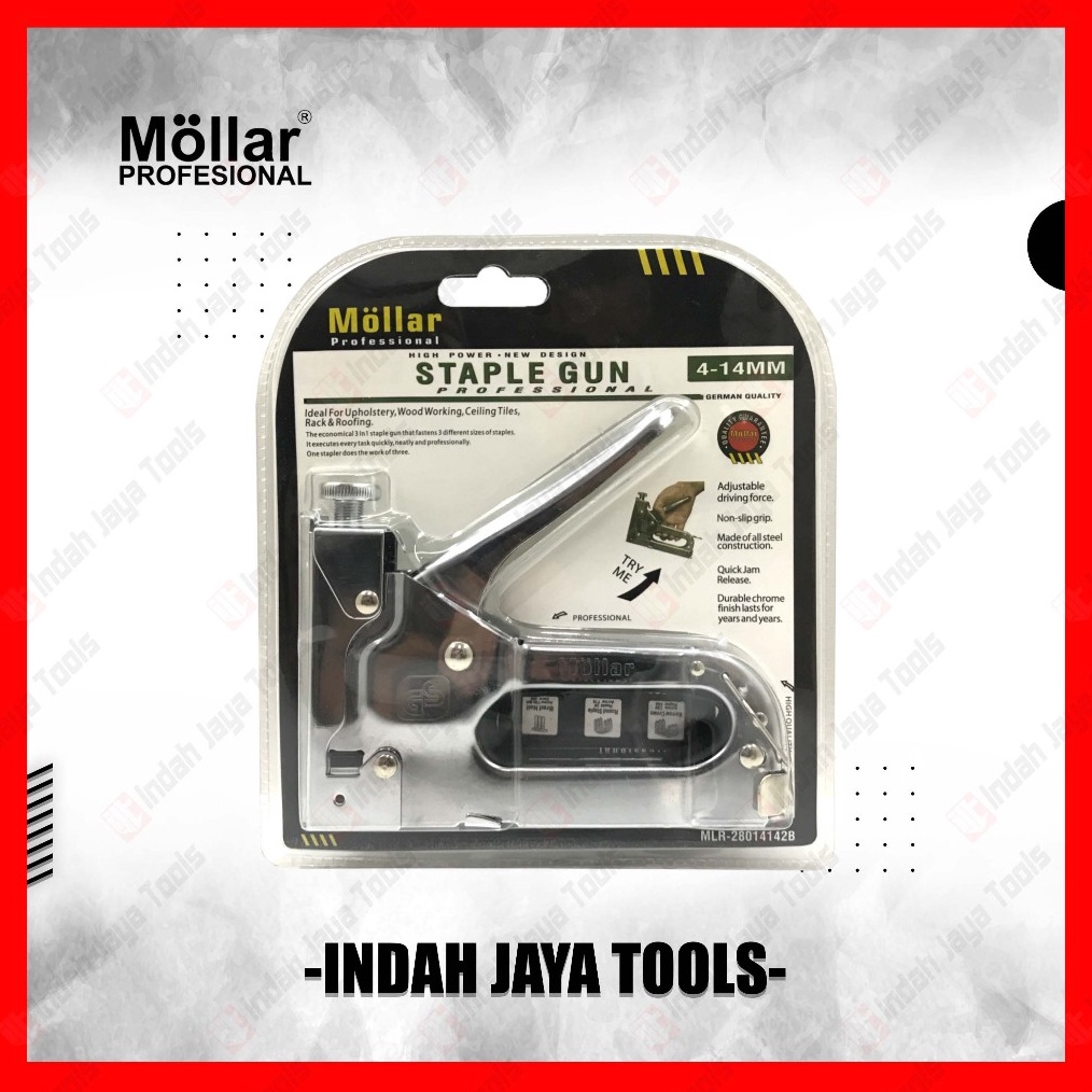 

KODE N64R MOLLAR Staples Gun Tacker 3 in 1 Stapler Jok Tembak Hekter 3 Way
