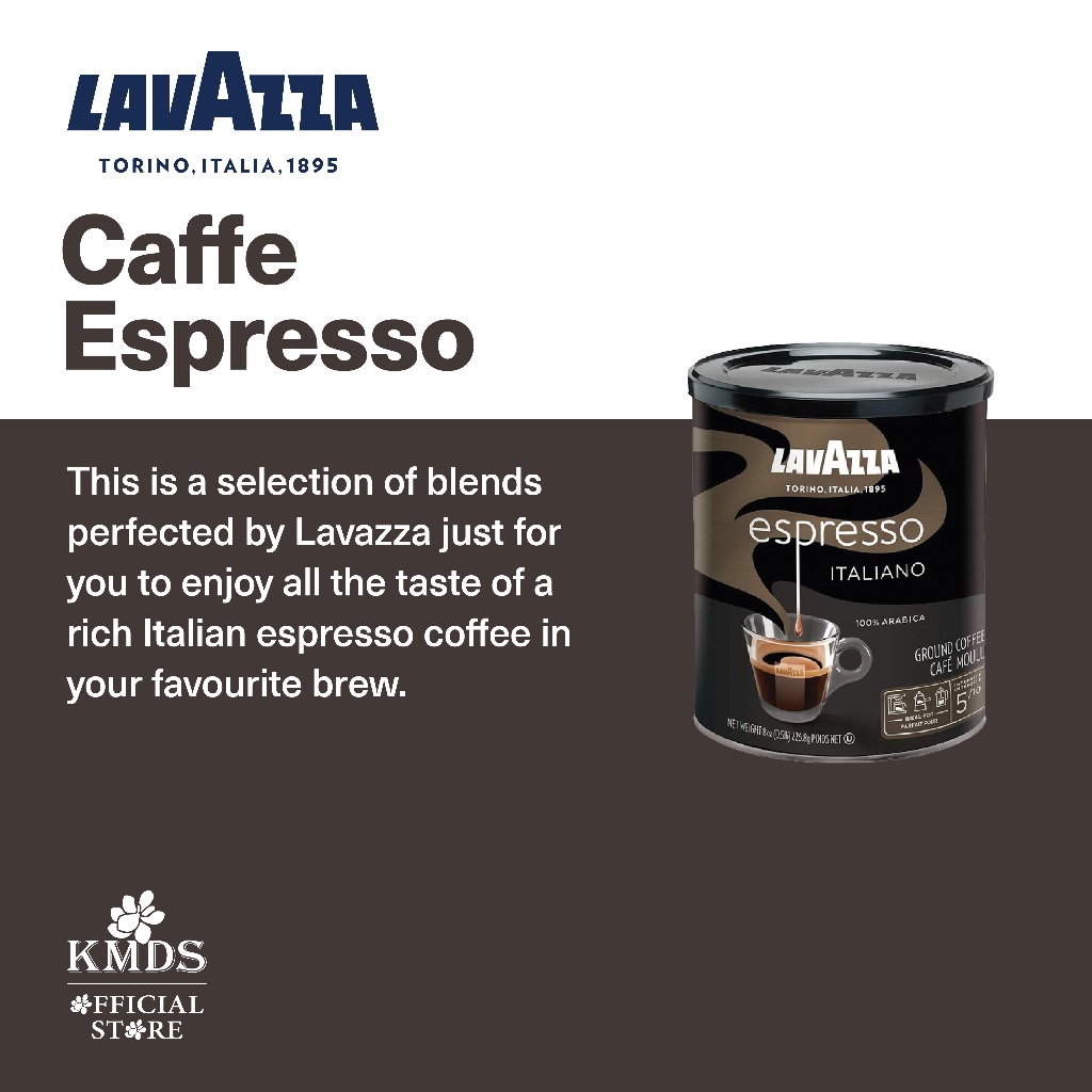 

Lavazza Caffe Espresso Tin Ground Coffee 250GR