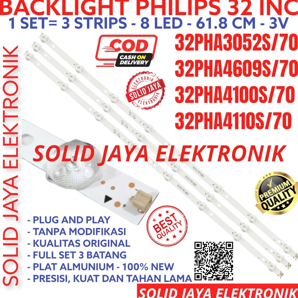KODE U13R BACKLIGHT LED TV PHILIPS 32 INC 32PHA41 32PHA411 32PHA469 32PHA352 S LAMPU BL 8K 3V 32PHA4