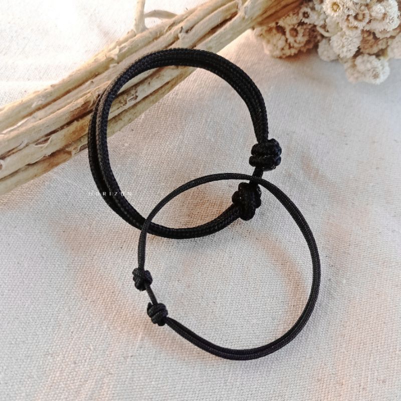 Simple Prusik / Gelang Prusik / Gelang Tali Hitam Polos by SIMPLESS