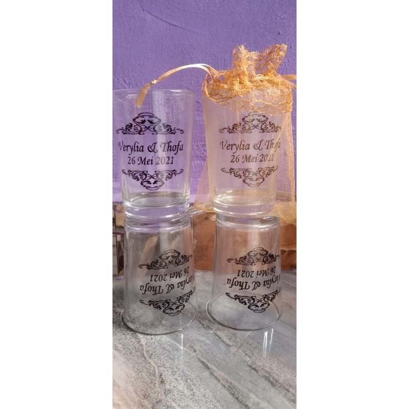 Souvenir gelas jamu kemas tile/souvenir gelas jamu bungkus tile/souvenir gelas kecil/souvenir 1 hari