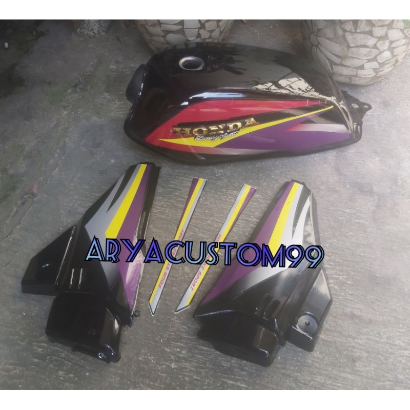 Paket hemat body honda GL pro GL max GL neotect Tangki pres pabrikan set cover body sudah ada stripi