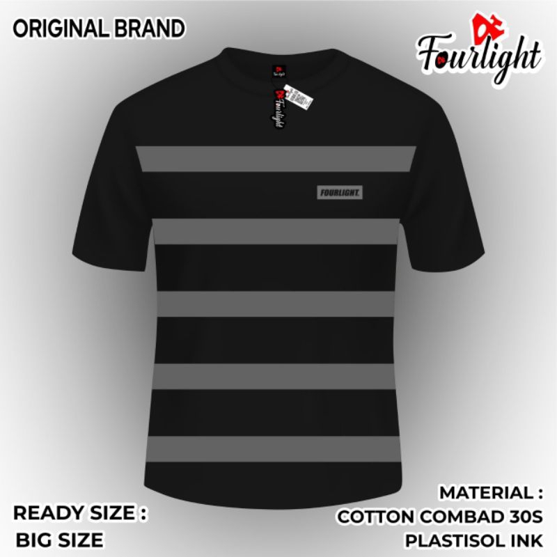 Kaos Distro Pria Salur Jumbo Kaos Corak Jumbo Pria Kaos Garis Pria Jumbo XXL XXXL LD 120