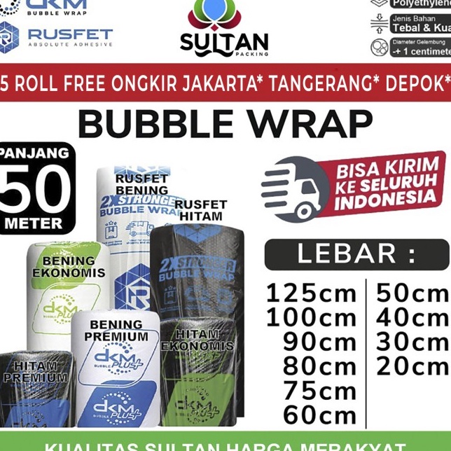 

Beli Dong PLASTIK BUBBLE WRAP 125CM X 5M BUBBLE WRAP DKM PLUS KUALITAS PREMIUM TERMURAH GROSIR
