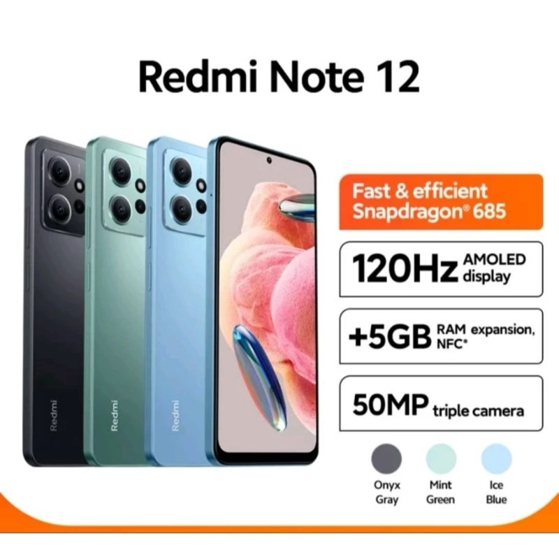 XIAOMI REDMI NOTE 12 RAM 4/128GB GARANSI RESMI