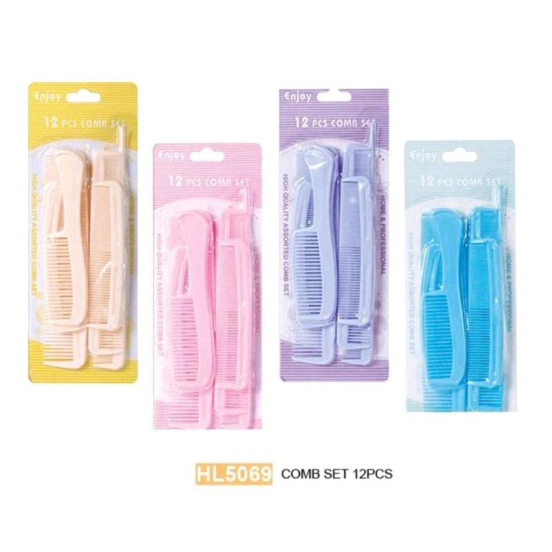 Sisir Set 12pcs Lengkap Sisir Traver Sisir Serbaguna