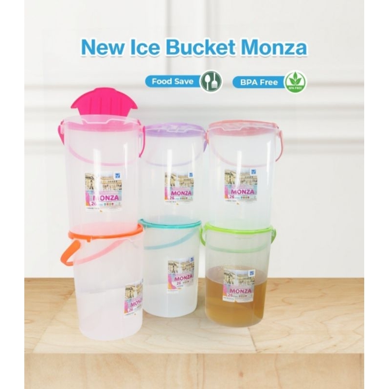Monza Ice Bucket 26 Liter / Toples Es Tabung / Toples Es Sirup , Es Kelapa & Es Buah