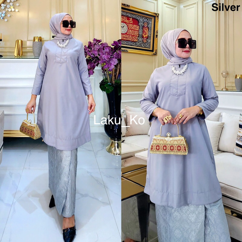 Setelan tunik polos// Tunik Polos / Atasan Tunik // Tunik Toyobo // Baju kurung // Tunik malaysia //