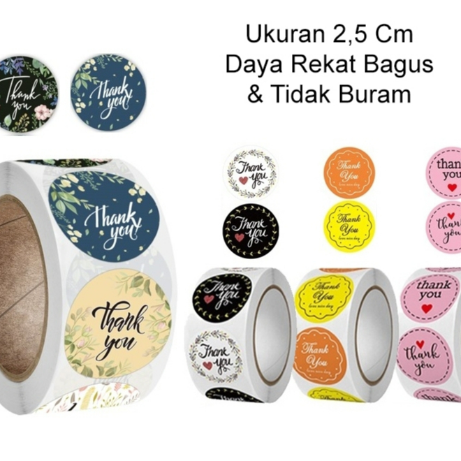 【100pcs】STIKER THANK YOU 2.5cm | STIKER TERIMA KASIH | LABEL THANK YOU | STIKER SEGEL MAKANAN