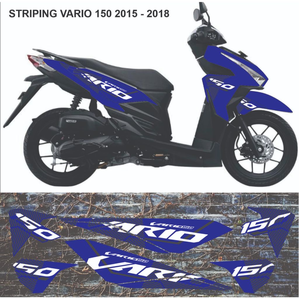 striping vario 150 led body biru old vario 2015 - 2018 model vietnam