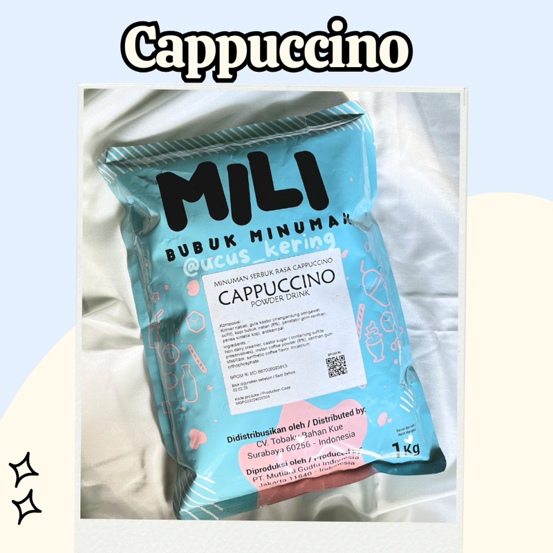 

BUBUK MINUMAN MILI CAPPUCCINNO KEMASAN 1 KG/ POWDER DRINK