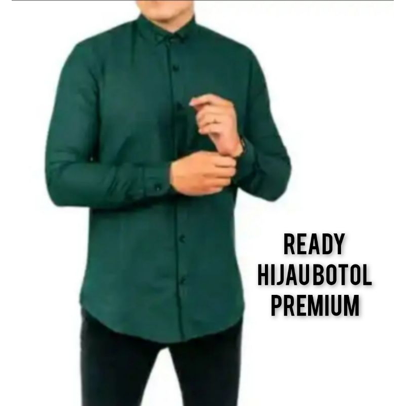 KEMEJA POLOS PRIA HIJAU BOTOL KEMEJA POLOS HIJAU BOTOL IJO BOTOL BAJU KEMEJA HURLEY BAJU FASHION