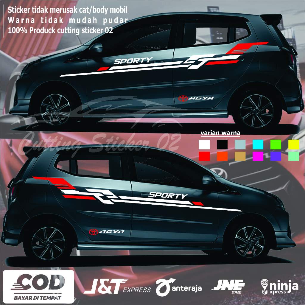 STIKER MOBIL AGYA STICKER LIST TOYOTA AGYA