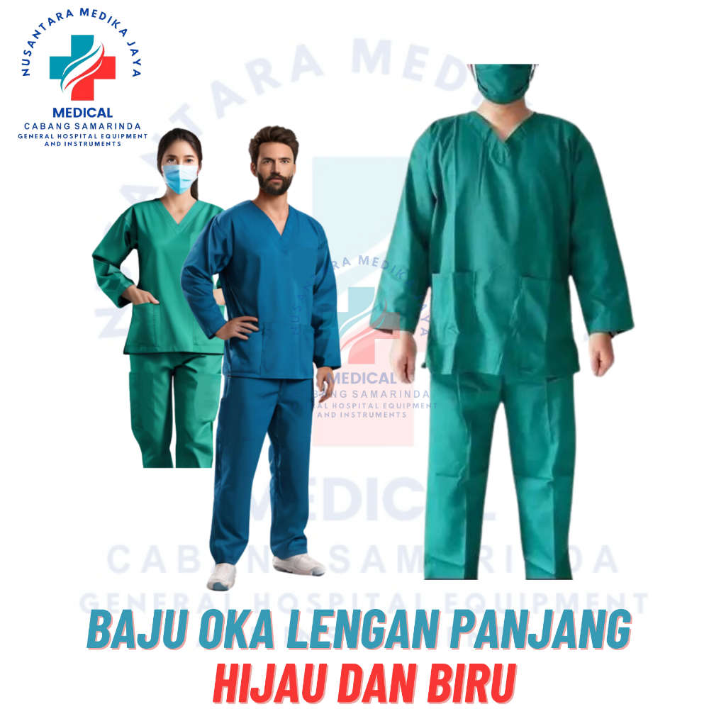 Baju Operasi Baju Oka Lengan Panjang Hijau dan Biru | Baju OK