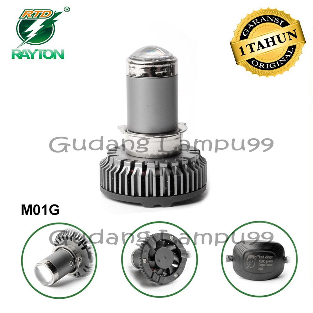 LAMPU LED MOTOR RTD RAYTON M01G MINI PROJECTOR LED SOCKET H4 & H6 ORI