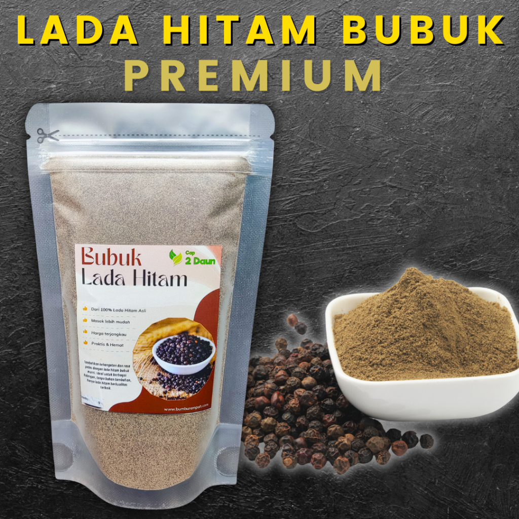 

Lada Hitam Bubuk Halus Murni Tanpa Campuran kemasnn 50gram dan 100gram