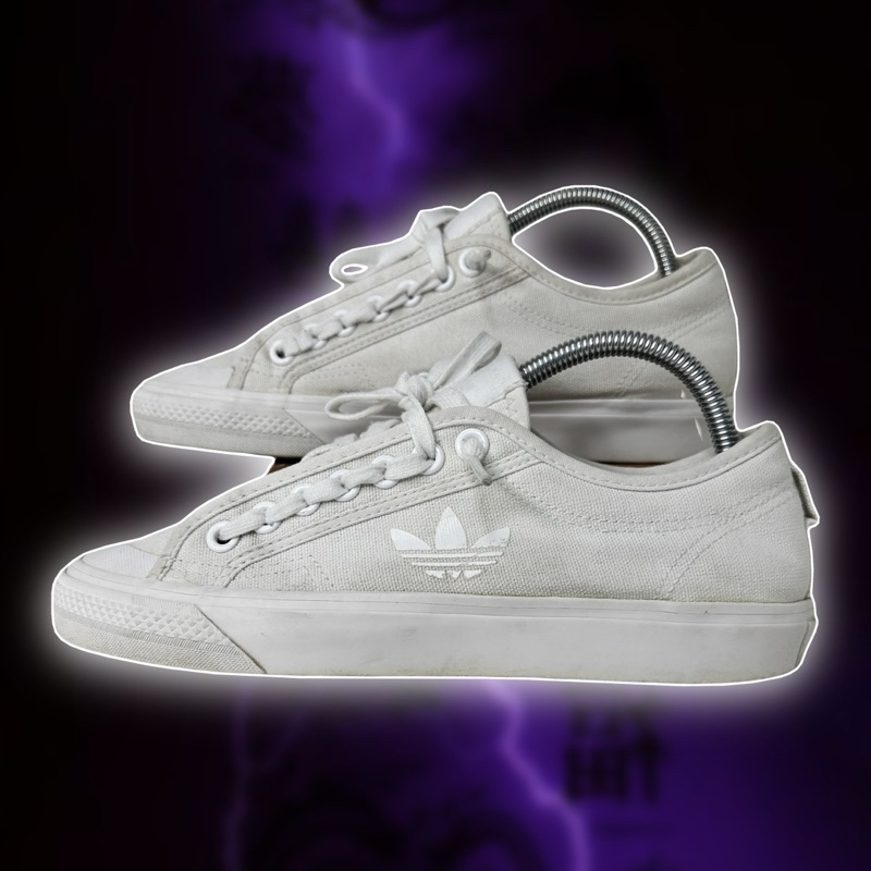 (Sepatu Second) Adidas Nizza Trefoil Triple White - Size 40