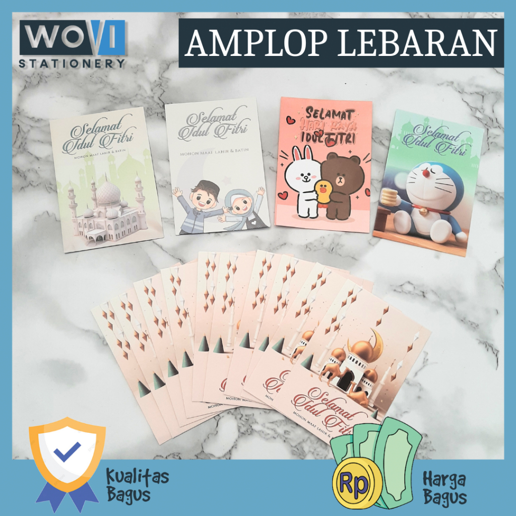 

[WOVI STATIONERY] Amplop Lebaran Pendek Isi 10 / Amplop Lebaran Panjang isi 10 [SET]