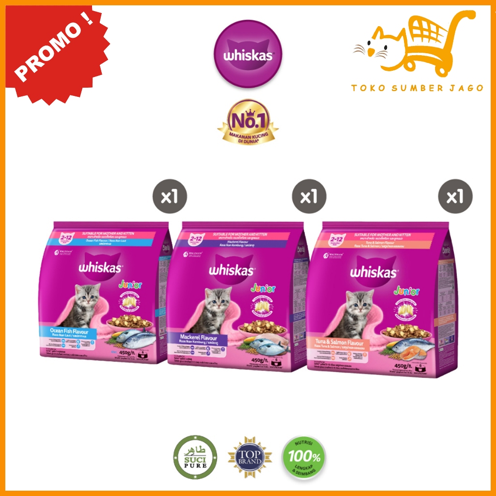 Whiskas JUNIOR Makanan Kucing Kering