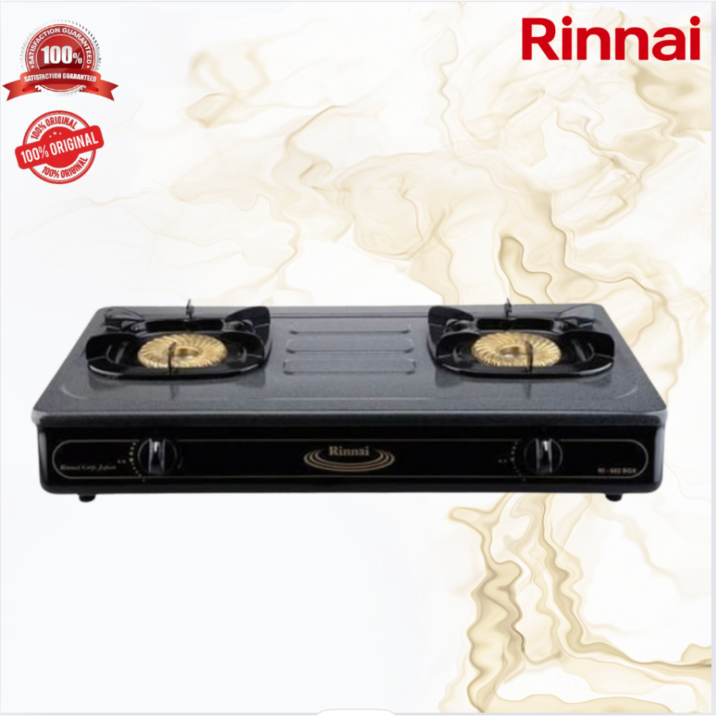 KOMPOR GAS 2 TUNGKU RINNAI RI 602 BGX/RI602BGX/RI602 BGX/RI 602BGX/RI-602BGXORIGINAL RINNAI/GARANSI