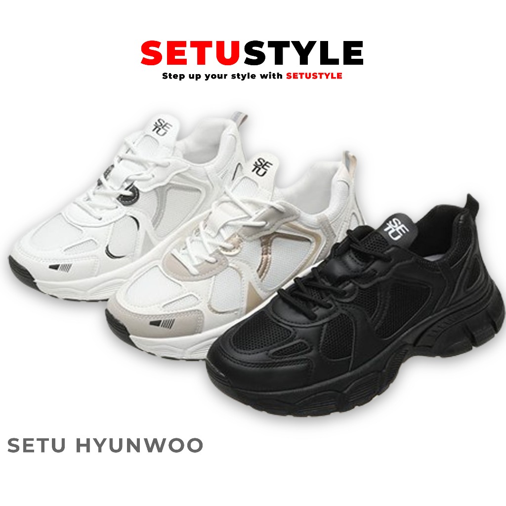 SETU Hyunwoo Sepatu Sneakers Olahraga Wanita Kekinian Korean Style Cewek Shoes
