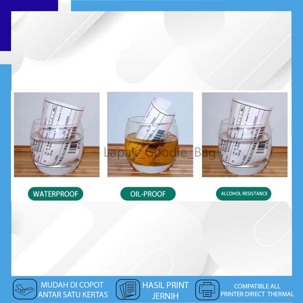 

lkjj Kertas Thermal LABEL STICKER BARCODE 100 X 150 Isi PCS ROLL Struk Nota Cetak Resi OnShop