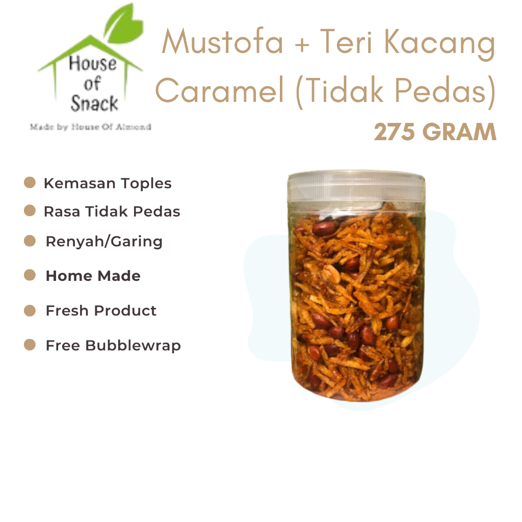 

Kentang Kering Mustofa Ikan Teri Kacang Caramel (Tidak Pedas)275gr