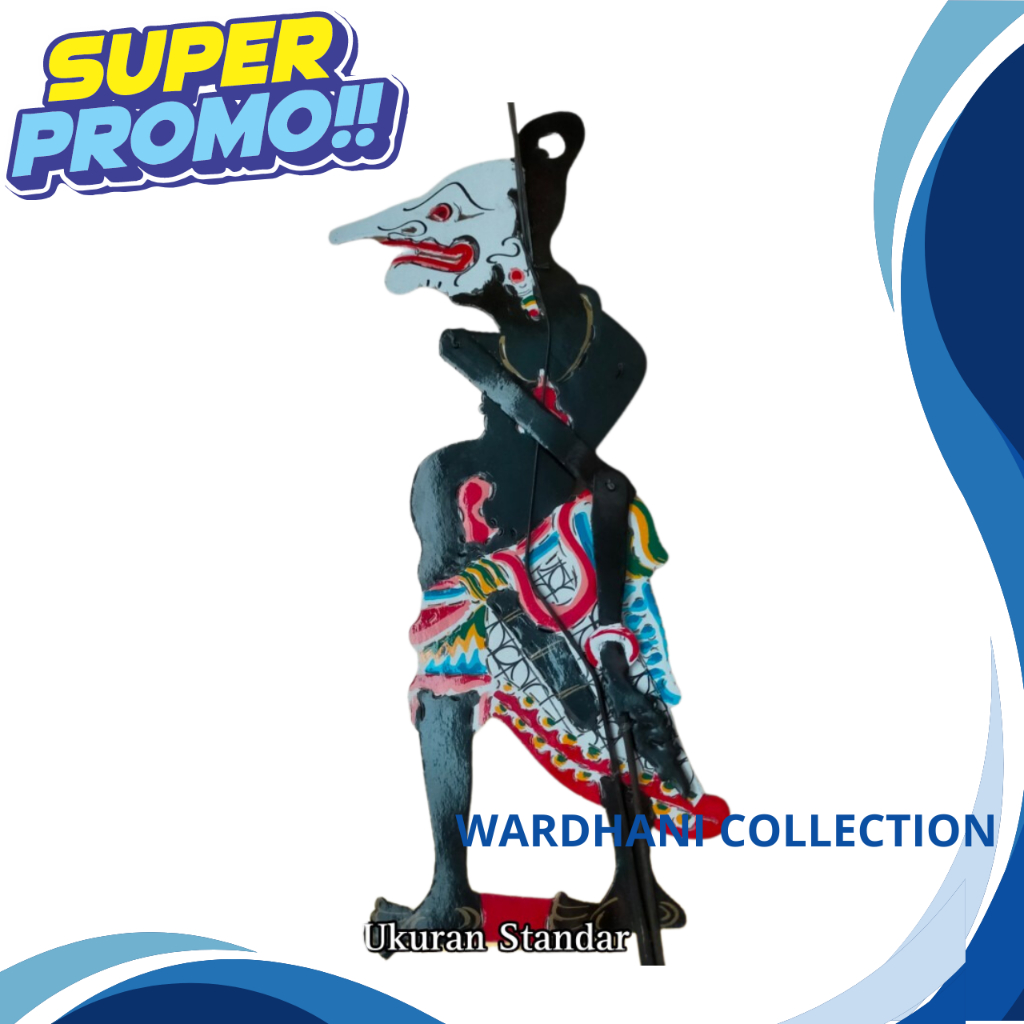 WAYANG KERTAS DUPLEX PETRUK HITAM BAHAN KERTAS DUPLEX