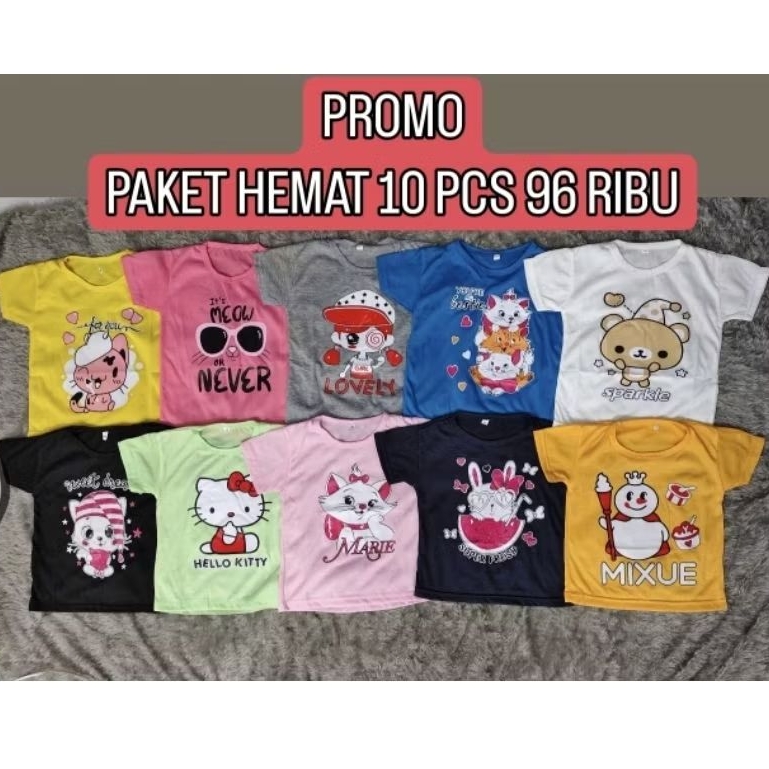 PROMO/PAKET USAHA BAJU ANAK PEREMPUAN/LAKI-LAKI MOTIF RANDOM KARTUN ANAK LUCU