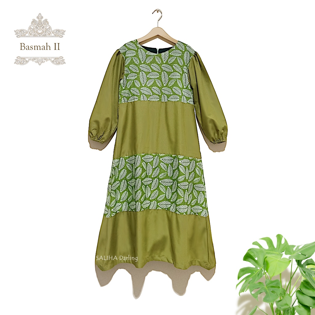 Baju Muslim Anak Perempuan Gamis Batik by SALIHA DARLING | 7 - 8 Tahun | series Basmah II
