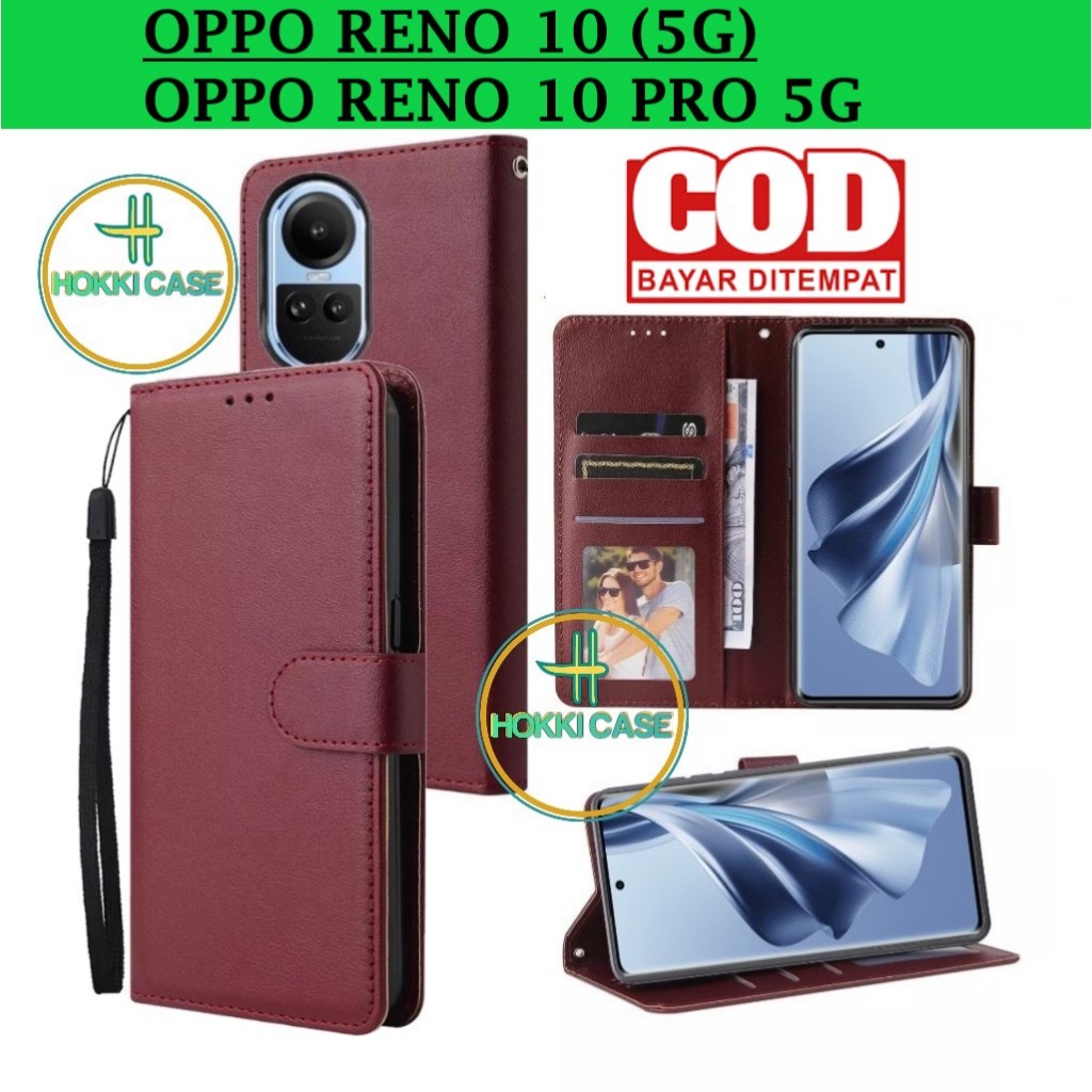 Flip Case Untuk Oppo Reno 10 5G Oppo Reno 10 Pro 5G Case Kulit Full Protection Casing Hp Dompet Prem