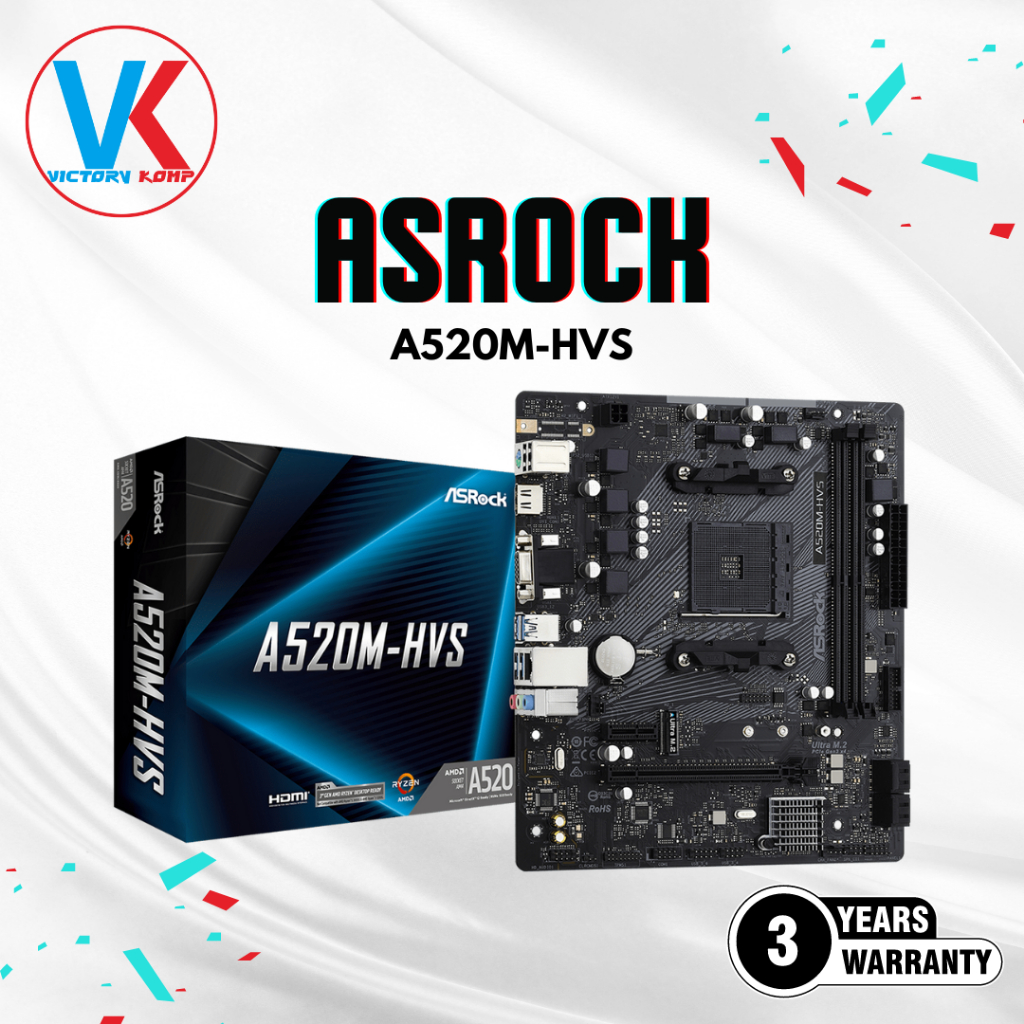 Motherboard ASRock A520M-HVS AMD A520 AM4 DDR4 mATX A520M HVS