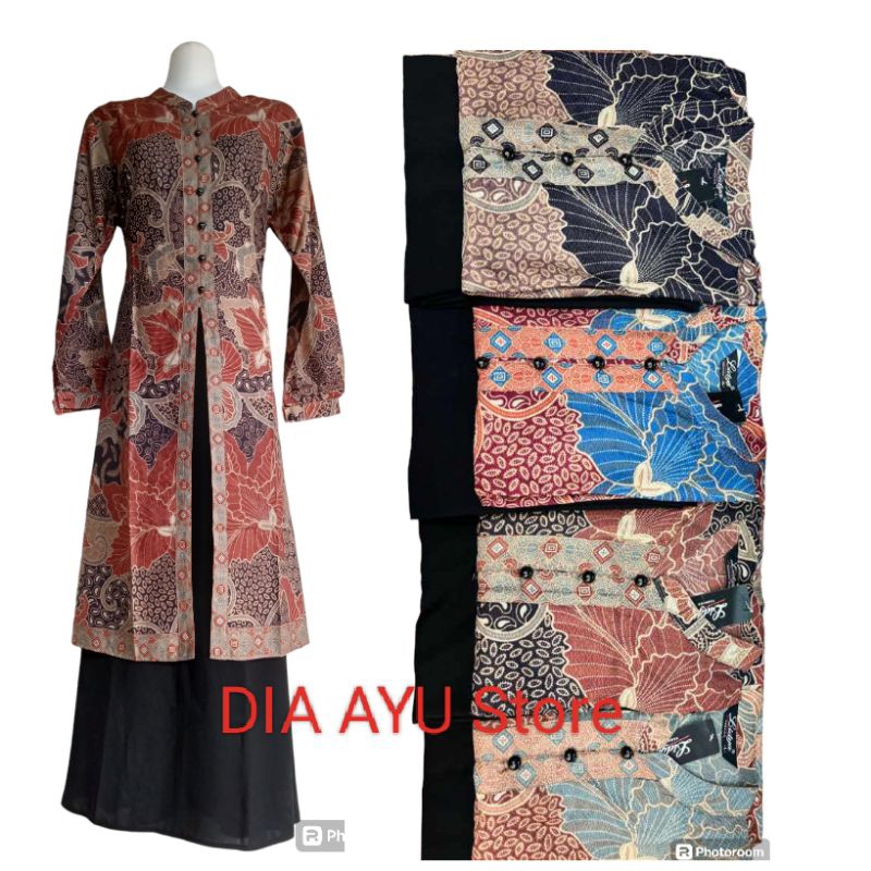 GAMIS KAFTAN BATIK KOMBINASI DOBY PREMIUM FASHION WANITA BRAND LIDYA