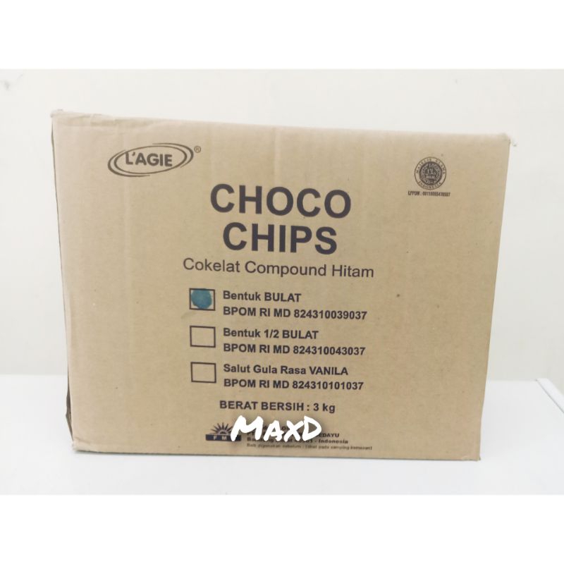 

Lagie Choco Chips Bulat Repack 100 gr