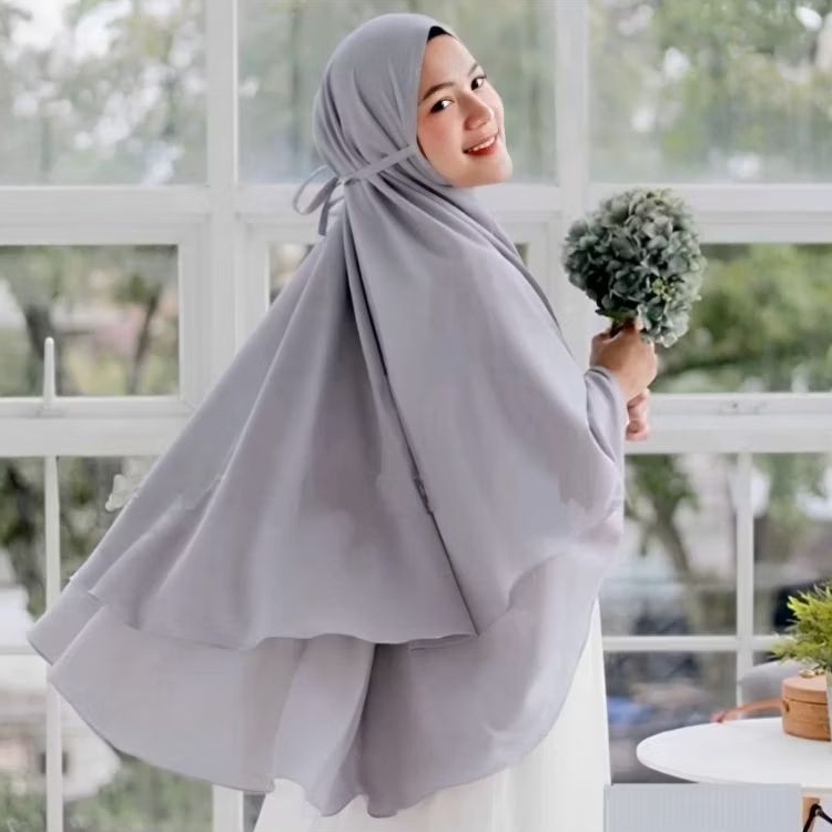 KERUDUNG TALI 2LAYER CERUTY XL/BERGO JUMBO 2LAYER/JILBAB INSTAN/HIJAB TALI