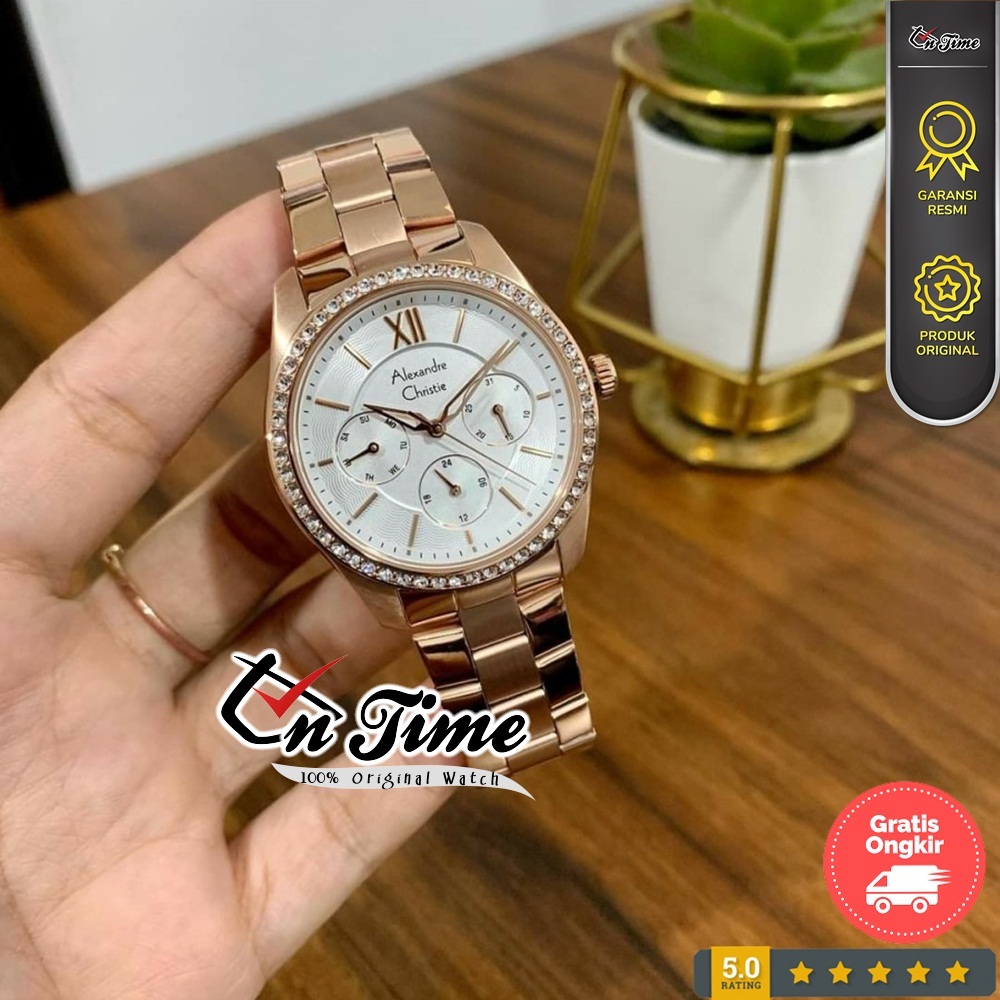 Alexander Christie Wanita AC 2827 BF Jam Tangan Wanita Rantai Anti Air Original 100% Kekinian Terbar