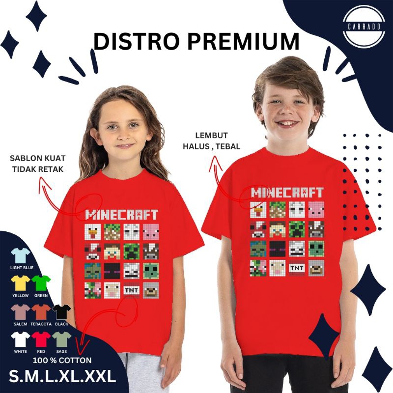 Kaos anak minicraft laki laki Baju tshart atasan anak minicraft Anak remaja