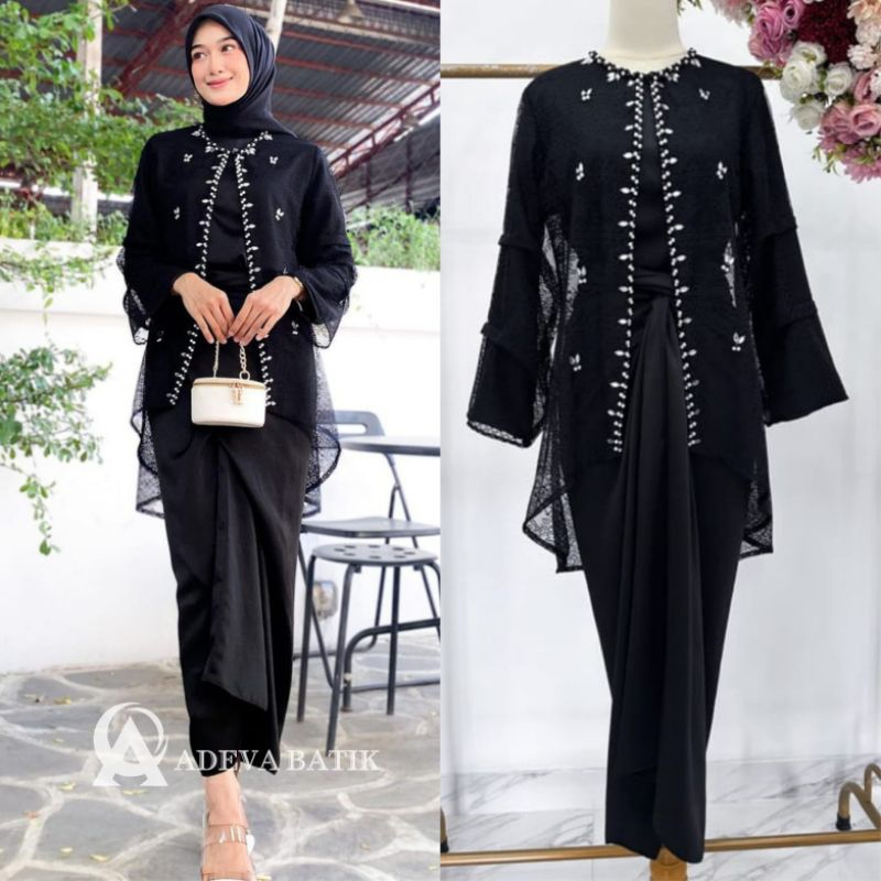 One set Outer Brukat Premium | One Set Hijab Kekinian | Outfit Kondangan Rok lilit