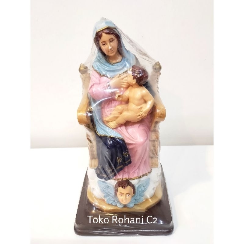 Patung Maria Menyusui 25cm (6395) - Patung Maria - Patung Maria Menyusui - Patung Yesus - Patung Mar
