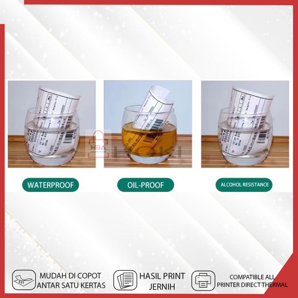 

Kertas Thermal ROLL Uk 78x100 100x100 100x150 Isi 500 PCS Cetak Sticker Printer Resi Paket Usaha