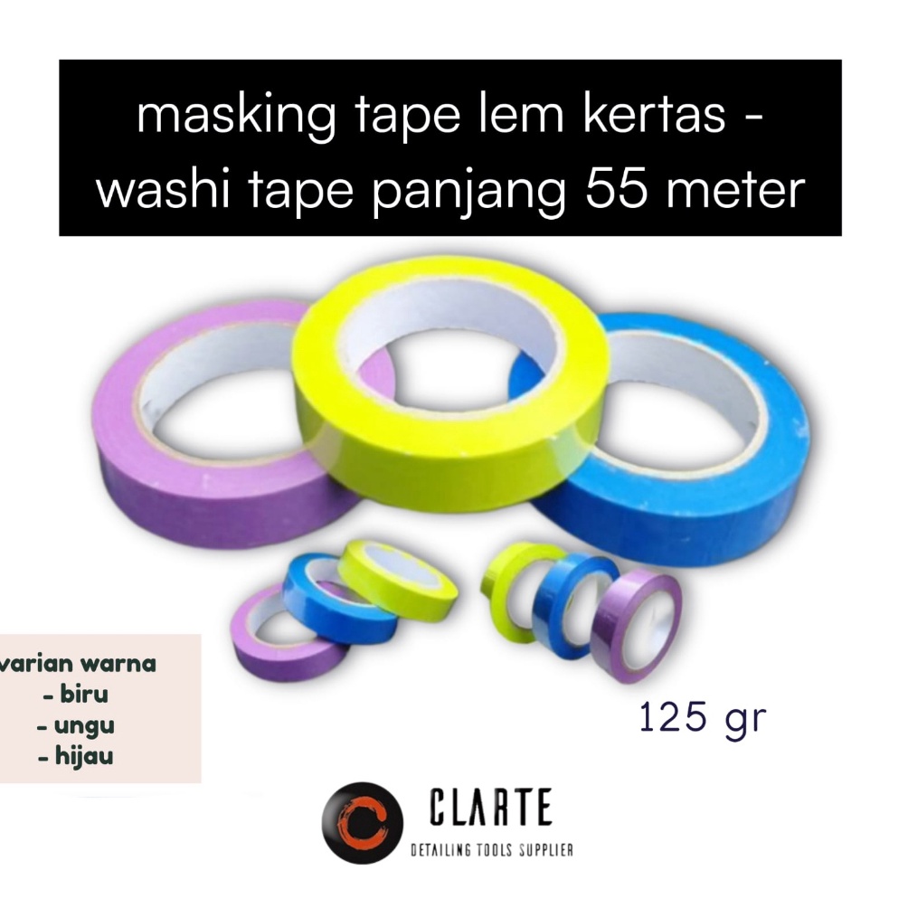 

KODE P37J masking tape lem kertas washi tape kualitas diatas 3m panjang 55 meter