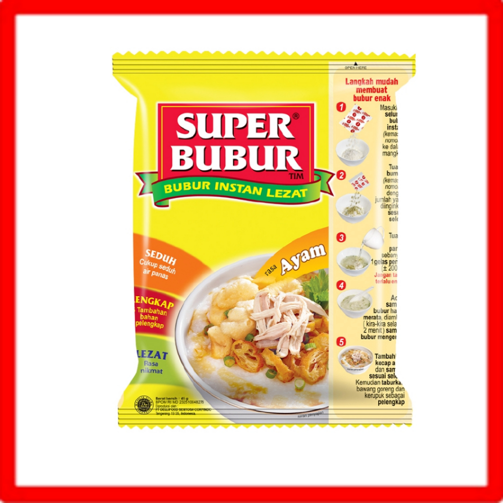 

SUPER BUBUR RASA AYAM SINGLE 45 GRAM