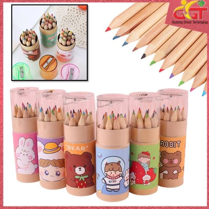 

KODE M65N Harga Grosir 12 Tabung Pensil Warna Plus Serutan Pendek 9cm